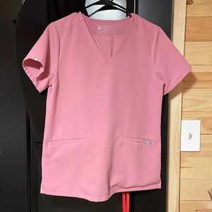 Chalk Pink FIGS scrub top